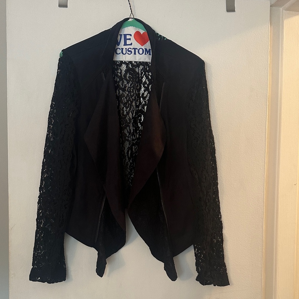 INC International Concepts Black Lace Blazer
